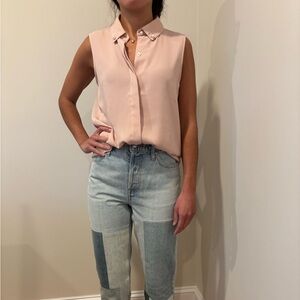 Karl Lagerfeld Women's Rose Beige Sleeveless Top